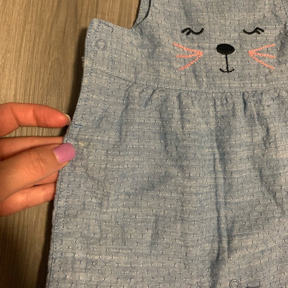 Koala Kids Blue Overalls with Cute Face Design - Picture 3 of 6